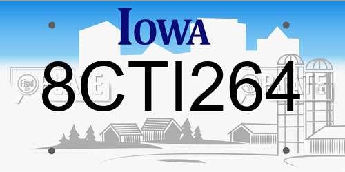 8CTI264 Iowa License Plate