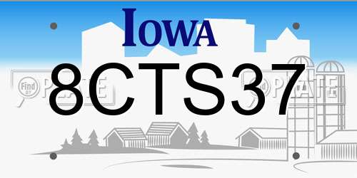 8CTS37 Iowa License Plate
