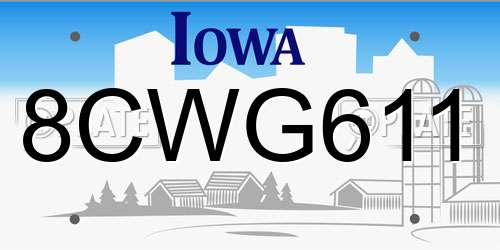 8CWG611 Iowa License Plate