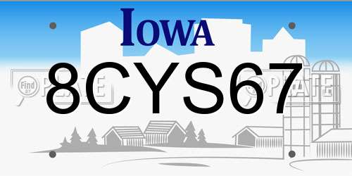 8CYS67 Iowa License Plate