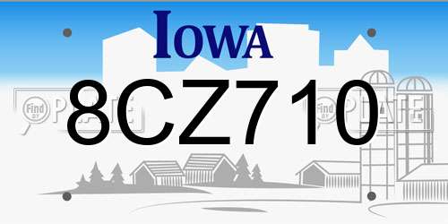 8CZ710 Iowa License Plate