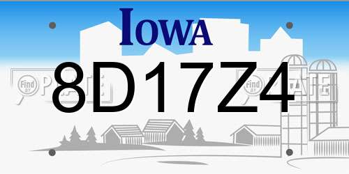 8D17Z4 Iowa License Plate