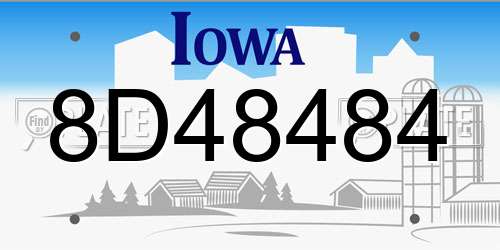 8D48484 Iowa License Plate