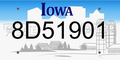 8D51901 Iowa License Plate