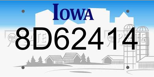 8D62414 Iowa License Plate
