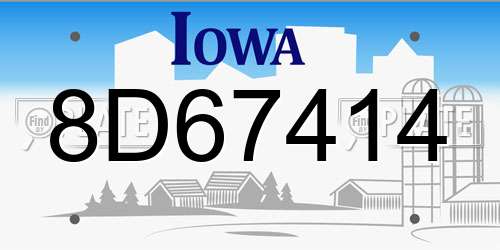 8D67414 Iowa License Plate