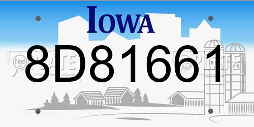 8D81661 Iowa License Plate