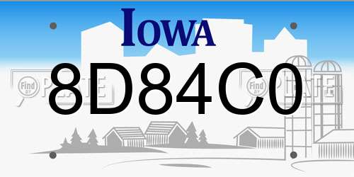 8D84C0 Iowa License Plate