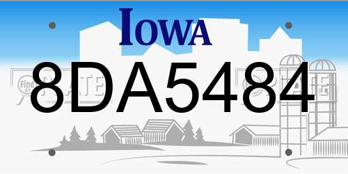 8DA5484 Iowa License Plate