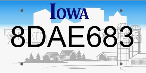 8DAE683 Iowa License Plate