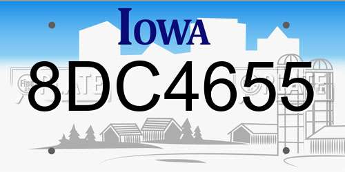 8DC4655 Iowa License Plate