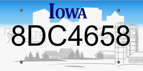 8DC4658 Iowa License Plate