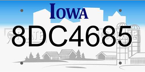 8DC4685 Iowa License Plate