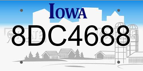 8DC4688 Iowa License Plate