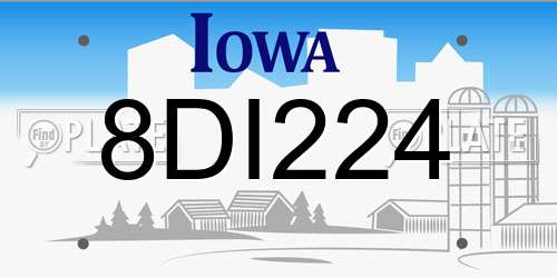 8DI224 Iowa License Plate