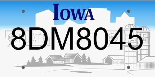 8DM8045 Iowa License Plate