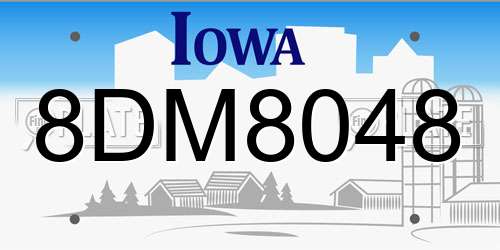 8DM8048 Iowa License Plate