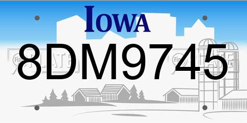 8DM9745 Iowa License Plate