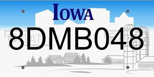 8DMB048 Iowa License Plate