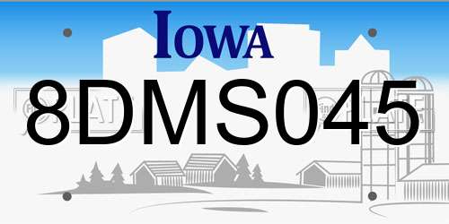8DMS045 Iowa License Plate
