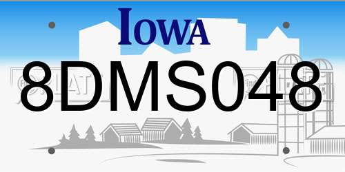 8DMS048 Iowa License Plate