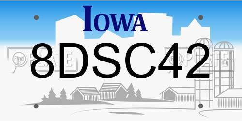8DSC42 Iowa License Plate