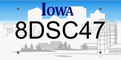 8DSC47 Iowa License Plate