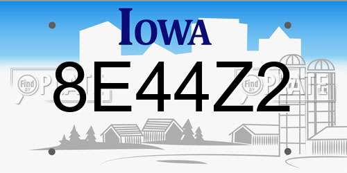 8E44Z2 Iowa License Plate