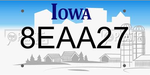 8EAA27 Iowa License Plate