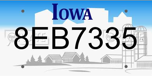 8EB7335 Iowa License Plate