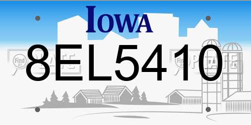 8EL5410 Iowa License Plate