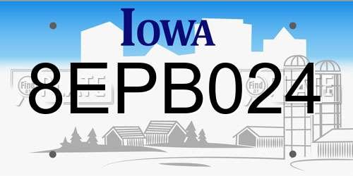 8EPB024 Iowa License Plate
