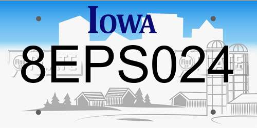 8EPS024 Iowa License Plate