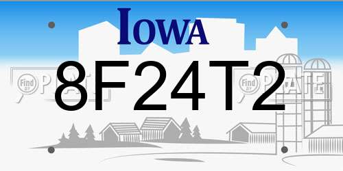 8F24T2 Iowa License Plate