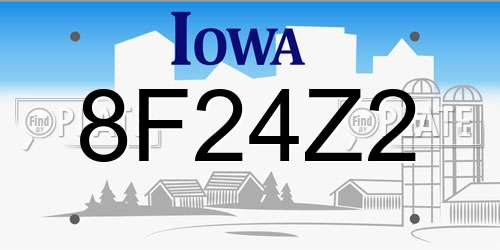 8F24Z2 Iowa License Plate