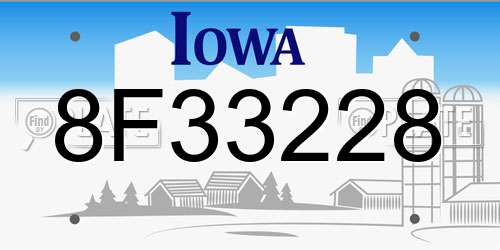 8F33228 Iowa License Plate