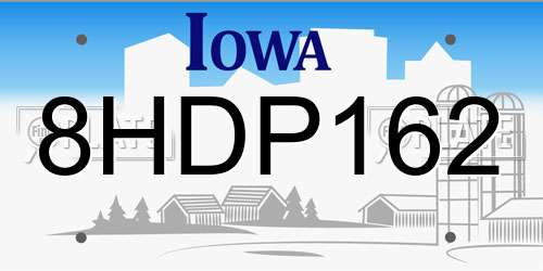 8HDP162 Iowa License Plate