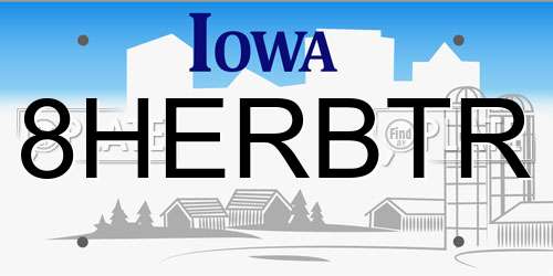 8HERBTR Iowa License Plate