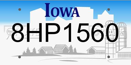 8HP1560 Iowa License Plate
