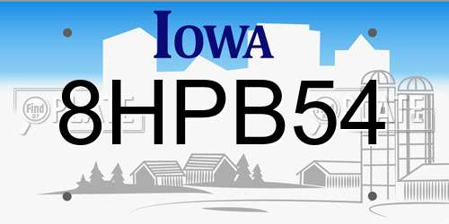 8HPB54 Iowa License Plate