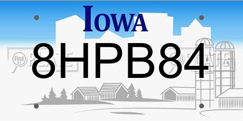 8HPB84 Iowa License Plate