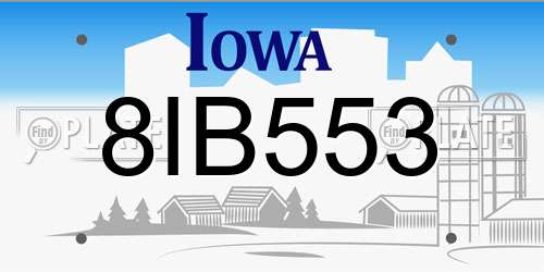 8IB553 Iowa License Plate