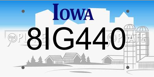 8IG440 Iowa License Plate