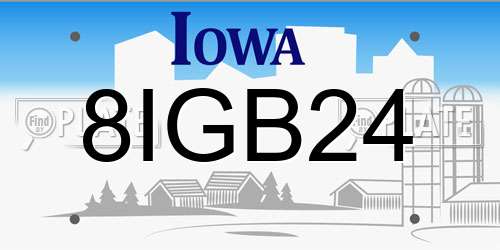 8IGB24 Iowa License Plate