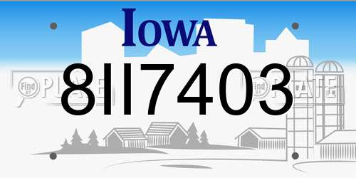 8II7403 Iowa License Plate