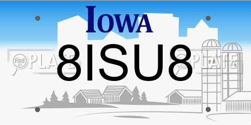 8ISU8 Iowa License Plate