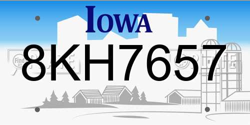 8KH7657 Iowa License Plate
