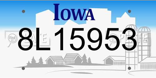 8L15953 Iowa License Plate
