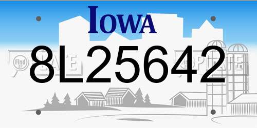 8L25642 Iowa License Plate