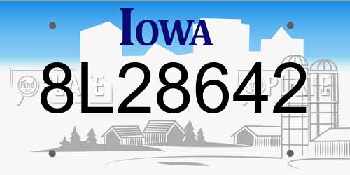8L28642 Iowa License Plate